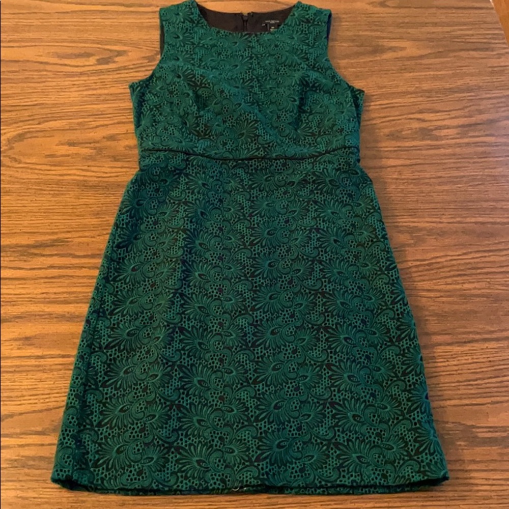 Ann Taylor Green Lace Shift Dress Size 00Petite